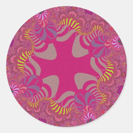 Custom Pink Rainbow Cross Large Round Stickers (Vorderseite)