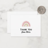 Custom Pink Rainbow Dankeschön Note Card for Girls Mitteilungskarte (Vorderseite/Rückseite Beispiel)