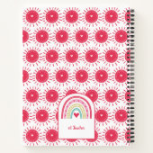 Custom Pink Rainbow School Lehrer Notizblock (Rückseite)