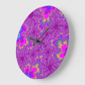 Custom Pink Rainbow Specker Large Round Wall Clock Große Wanduhr (Winkel)