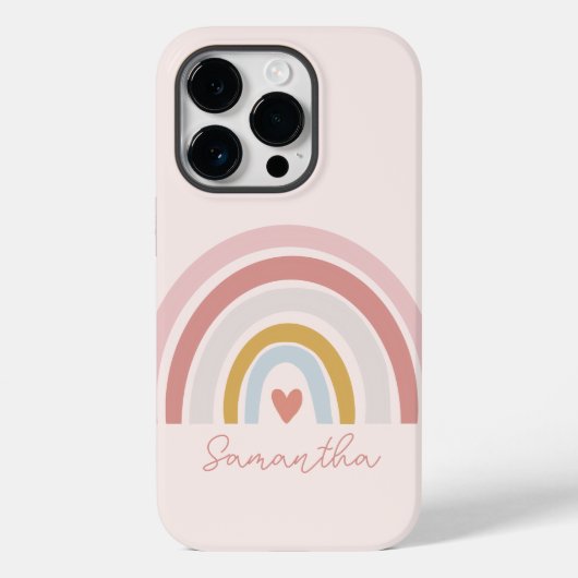 Custom Pink Rainbow zähe iPhone 13 14 15 Hüllen (Rückseite)