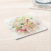 Custom Pink Red Yellow Green Abstrakt Modern Rechteckiger Pappuntersetzer (angewinkelt)