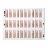 Custom Pink Retro Wave Wedding Rücksendeadresse (Vorne)