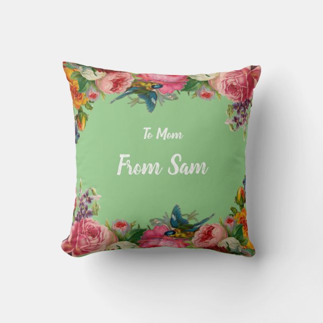 Custom Pink Rose Collection Throw Kissen (Vorderseite)
