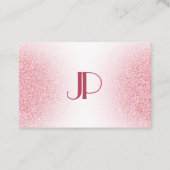 Custom Pink Rose Gold Glitzer Modern Monogram Visitenkarte (Vorderseite)