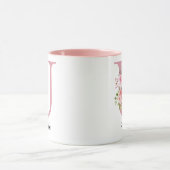 Custom Pink Rose Monogram Mug Gift for Grandma Tasse (Zentrum)