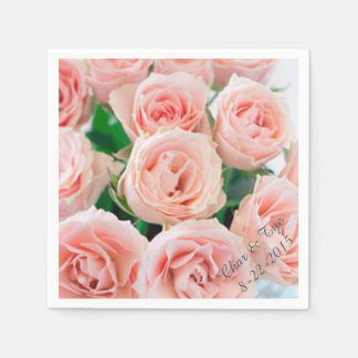 Custom Pink Rose Party Napkins Serviette