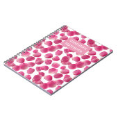 Custom Pink Rose Petals Pattern Notizblock (Linke Seite)