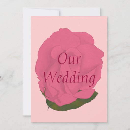 Custom Pink Rose Wedding Einladungen (Vorderseite)