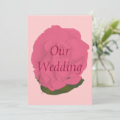 Custom Pink Rose Wedding Einladungen (Stehend Vorderseite)