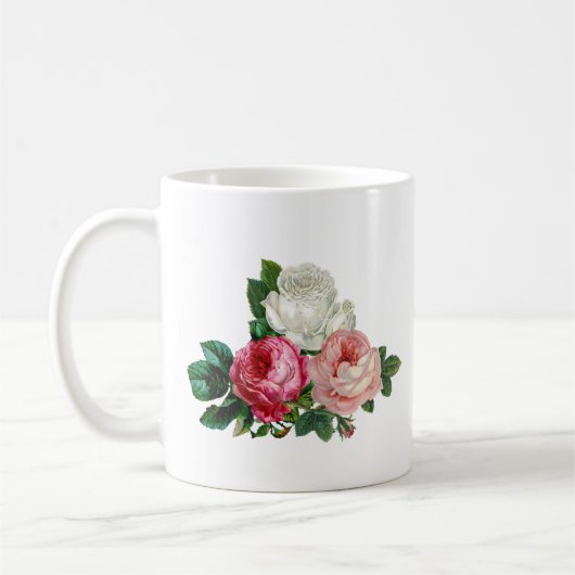 Custom Pink Roses Mutter der Bride Coffee Tasse (Links)