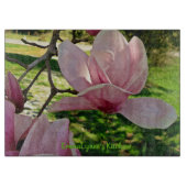 Custom Pink Saucer Magnolia Blossom Schneidebrett (Vorderseite)
