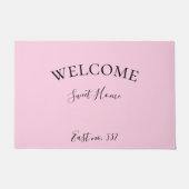 Custom Pink Schwarz Moderne Begrüßungstür Fußmatte (Vorderseite)