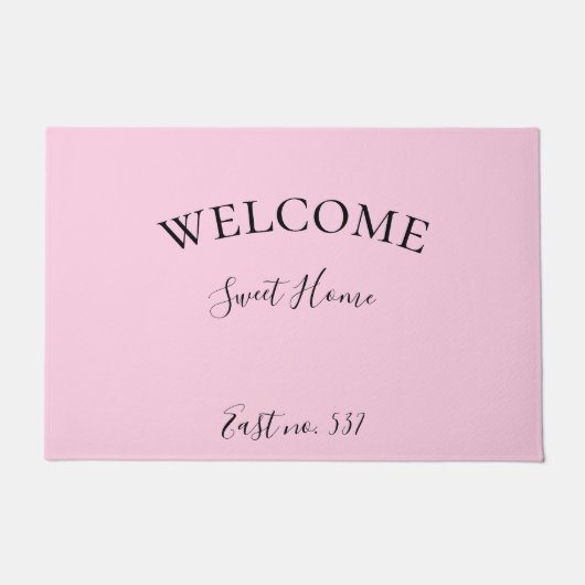 Custom Pink Schwarz Moderne Begrüßungstür Fußmatte (Vorderseite)