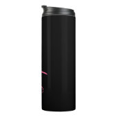 Custom Pink Script Name Black Thermal Tumbler Thermosbecher (Nach rechts gedreht)