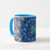 Custom Pink Seafoam Burst Coffee Tasse (Vorderseite Links)
