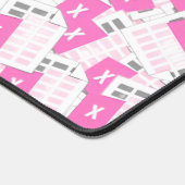 Custom Pink Spreadsheet Pattern Desk Mat Schreibtischunterlage (Ecke)