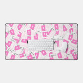 Custom Pink Spreadsheet Pattern Desk Mat Schreibtischunterlage (Tastatur & Maus)