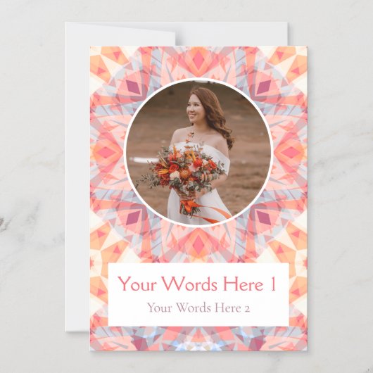 Custom Pink Star Wedding Magnet Danke Karte (Vorderseite)