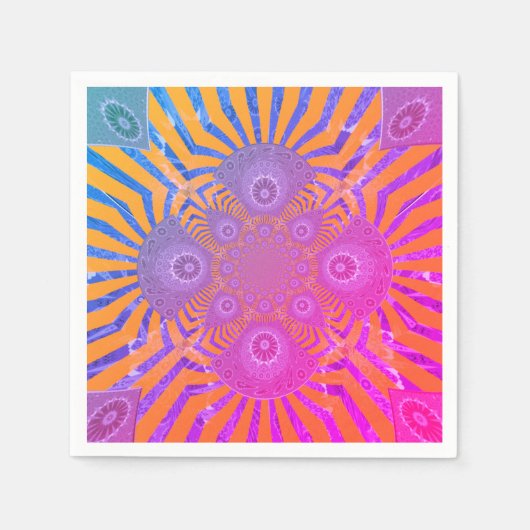 Custom Pink und Lila Love Motif Napkins Serviette (Vorderseite)