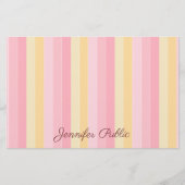 Custom Pink Vanille Yellow White Template Script Briefpapier (Vorderseite)