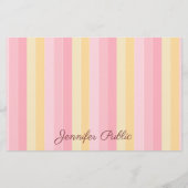 Custom Pink Vanille Yellow White Template Script Briefpapier (Rückseite)