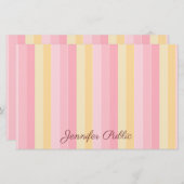 Custom Pink Vanille Yellow White Template Script Briefpapier (Vorne/Hinten)