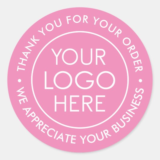 Custom Pink Vielen Dank Aufkleber mit Logo (Vorderseite)