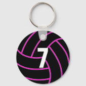 Custom Pink Volleyball Jersey Number Schlüsselanhä Schlüsselanhänger (Rückseite)