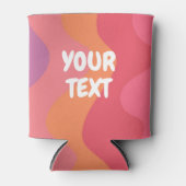 CUSTOM Pink Waves Kurven Niedlich farbig gestreift Dosenkühler (Vorderseite)