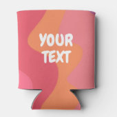 CUSTOM Pink Waves Kurven Niedlich farbig gestreift Dosenkühler (Rückseite)