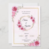 Custom Pink Wedding Invitation | Editable Einladung (Vorderseite)