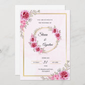 Custom Pink Wedding Invitation | Editable Einladung (Vorne/Hinten)