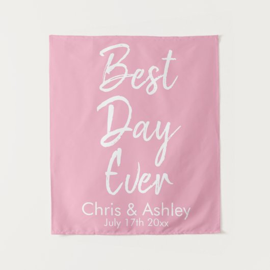 Custom Pink Weddrop Best Day Pro Prop Wandteppich (Vorderseite)