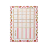 Custom Pink Weekekly Habit Goals Tracker Planner Notizblock (Rotiert)