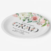 Custom Pink & White Watercolor Floral Grad Party  Pappteller (Schrägansicht)