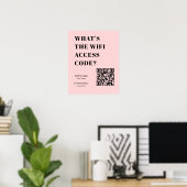 Custom Pink WiFi QR | Personalized Password Poster (Heimbüro)