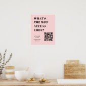 Custom Pink WiFi QR | Personalized Password Poster (Küche)