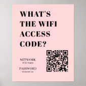 Custom Pink WiFi QR | Personalized Password Poster (Vorne)