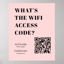Custom Pink WiFi QR | Personalized Password Poster