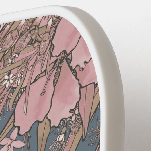 Custom Pink Wild Bush Blume Bouquet Pickleball Schläger (Linke Seite)