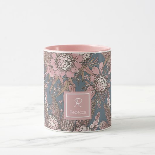 Custom Pink Wild Bush Blume Bouquet Tasse (Zentrum)