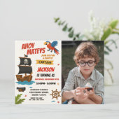 Custom Pirate Birthday Einladung mit Foto (Stehend Vorderseite)