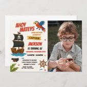 Custom Pirate Birthday Einladung mit Foto (Vorne/Hinten)