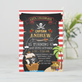 Custom Pirate Birthday Party Schatzkarte für Junge Einladung (Stehend Vorderseite)