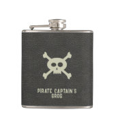 Custom Pirate Captain Name Black Flask Flachmann (Vorderseite)