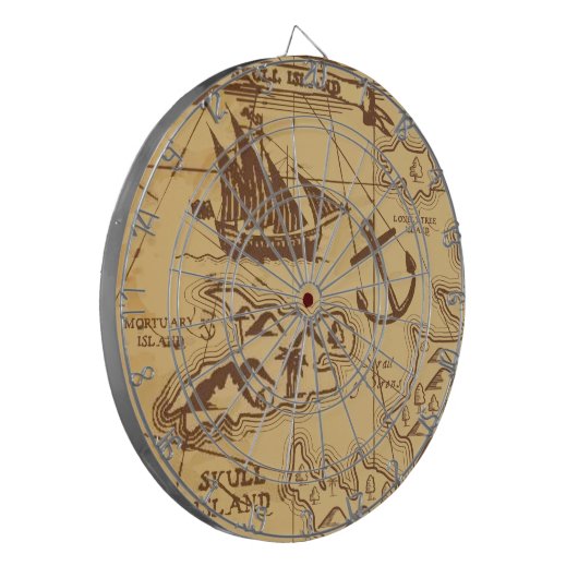 Custom Pirate Map Landpunktfamilie Dartscheibe (Vorderseite Links)