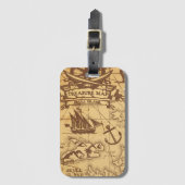 Custom Pirate Map Landpunktfamilie Gepäckanhänger (Vorderseite Vertikal)