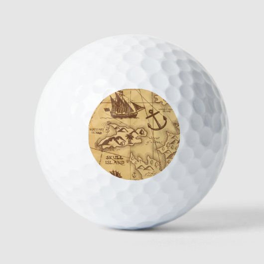 Custom Pirate Map Landpunktfamilie Golfball (Vorderseite)