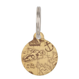 Custom Pirate Map Landpunktfamilie Haustiermarke